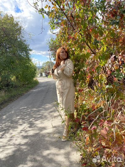 Тренч женский плащ бежевый