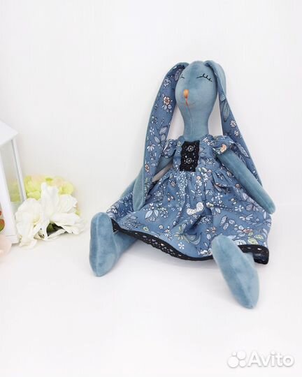 Заяц тильда в платье. Цвет зайки,акулы из Икеи