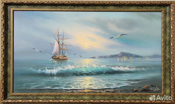 Морской пейзаж 60х90 холст масло