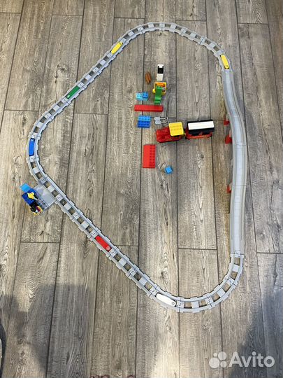 Поезд Лего дупло железная дорога+мост