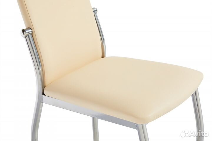 Стул пекин хром/экокожа Линкольн светло-бежевая