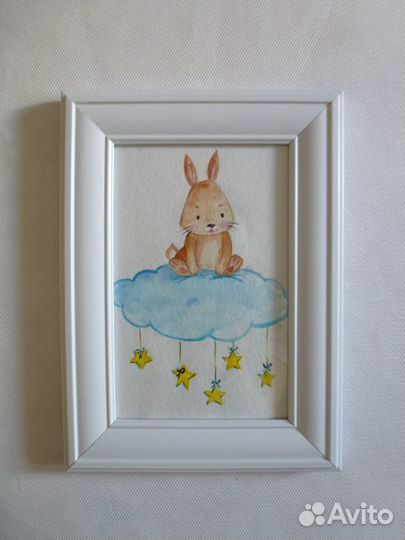 Акварель в интерьер детской комнаты в подарок