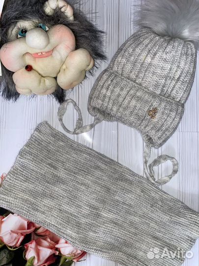 Комплект шапка, шарф