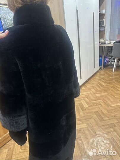 Шуба мутоновая с норкой
