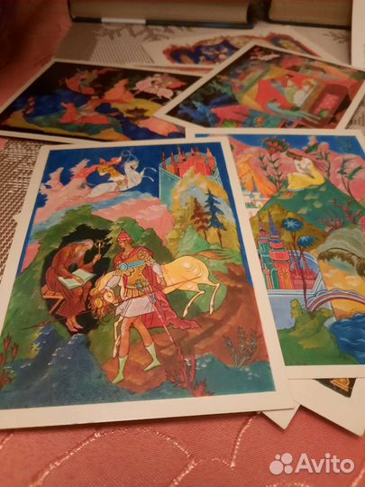 Открытки коллекционные. Палех. Поэмы Пушкина
