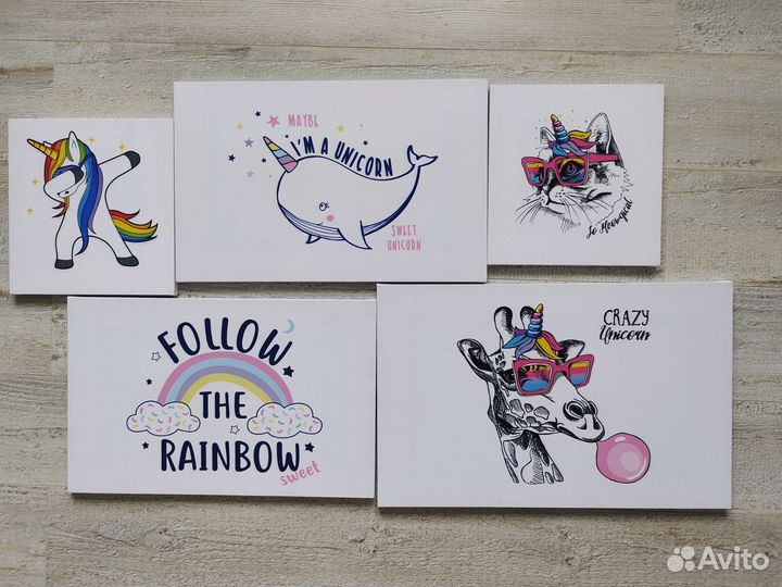 Картины и постеры для интерьера набор