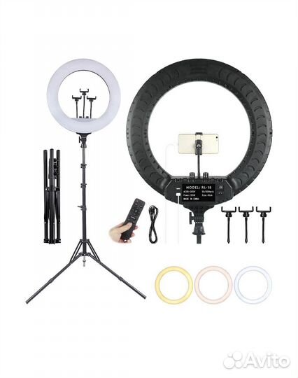 Кольцевая лампа 45 см со штативом и пультом rl-18