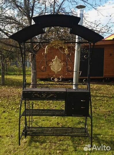 Мангал с печью под казан