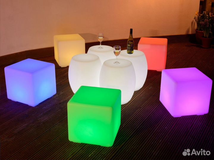 Куб светящийся LED мебель
