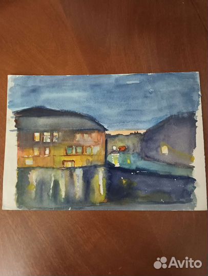 Картина акварель. Панкратов С. Ф