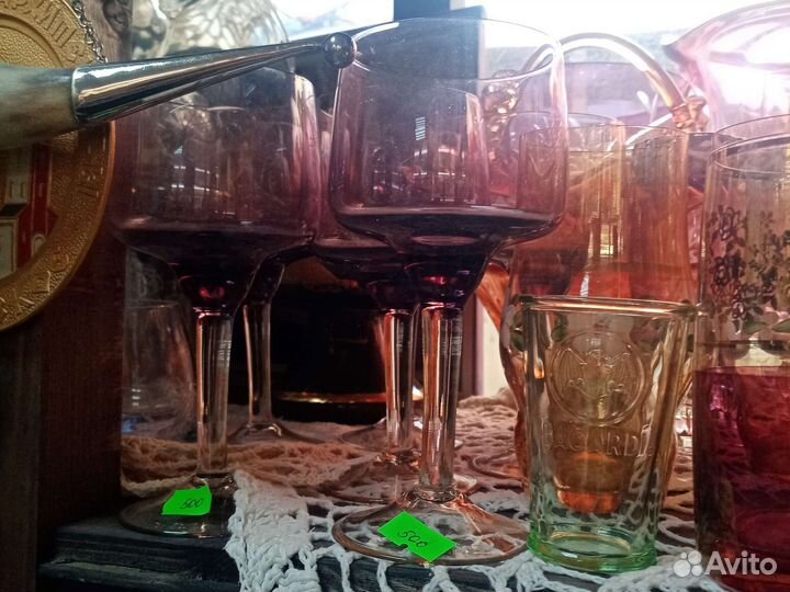 Фужеры СССР, цветное стекло