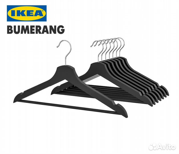Вешалка-плечики IKEA bumerang черный 12 шт