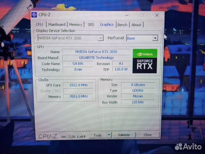 Видеокарта gigabyte GeForce RTX 3050