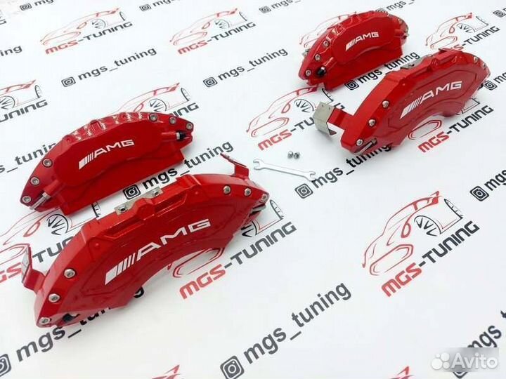 Накладки суппортов AMG красные алюминий W205 C43