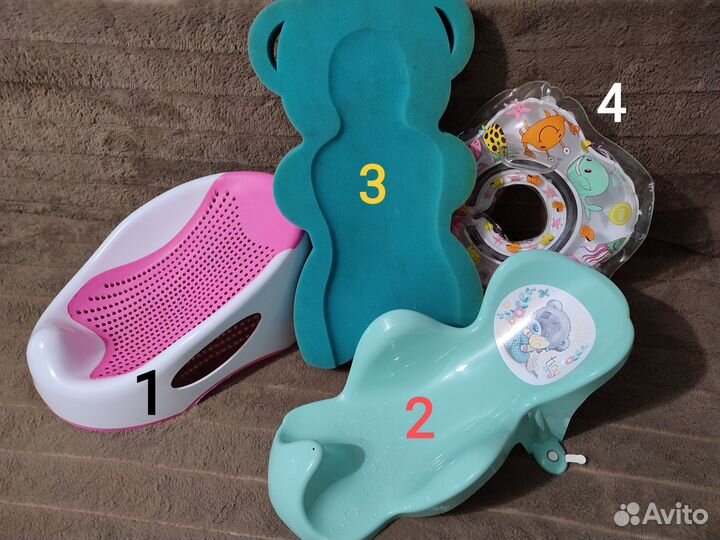 Горка для купания, матрасик, круг