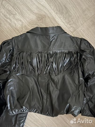 Кожаный комбинезон с бахромой монализа