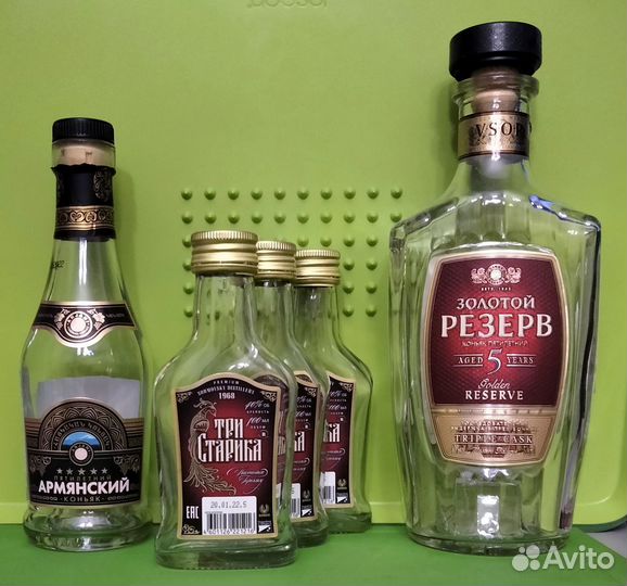 Бутылки из цветного и прозрачного стекла