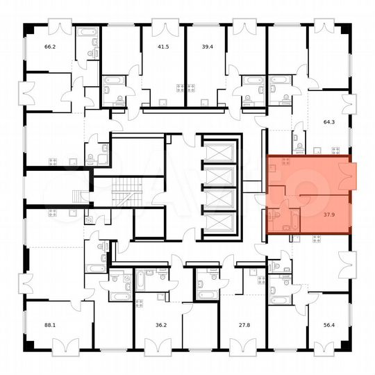1-к. квартира, 37,9 м², 4/32 эт.