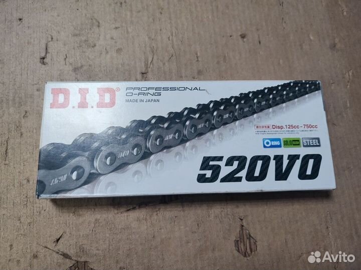 Цепь DID 520VO O-Ring замок- защелка 108 звеньев