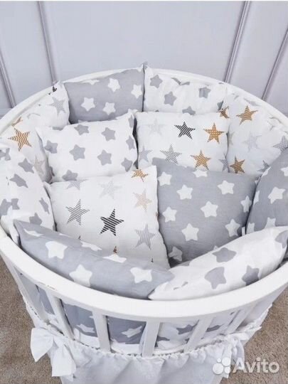 Новые бортики в детскую кроватку 12шт