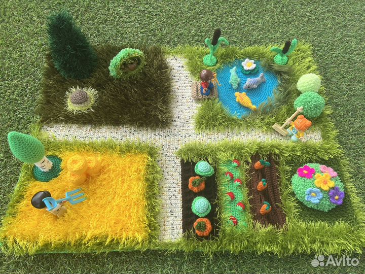 Логопедический развивающий коврик ферма-поляна