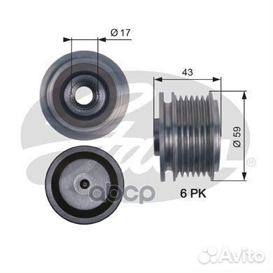 Шкив генератора 7789-10085 OAP7112 Gates