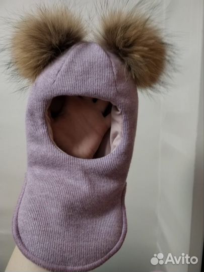 Шапка шлем зимний для девочки