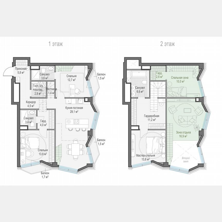 3-к. квартира, 112,5 м², 6/14 эт.