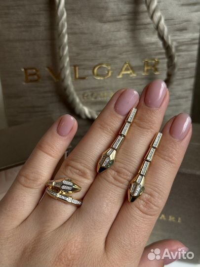 Кольцо Bvlgari Змея золото 585 бриллианты