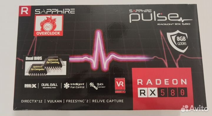 Видеокарта Radeon RX580 sapphire pulse 8GB