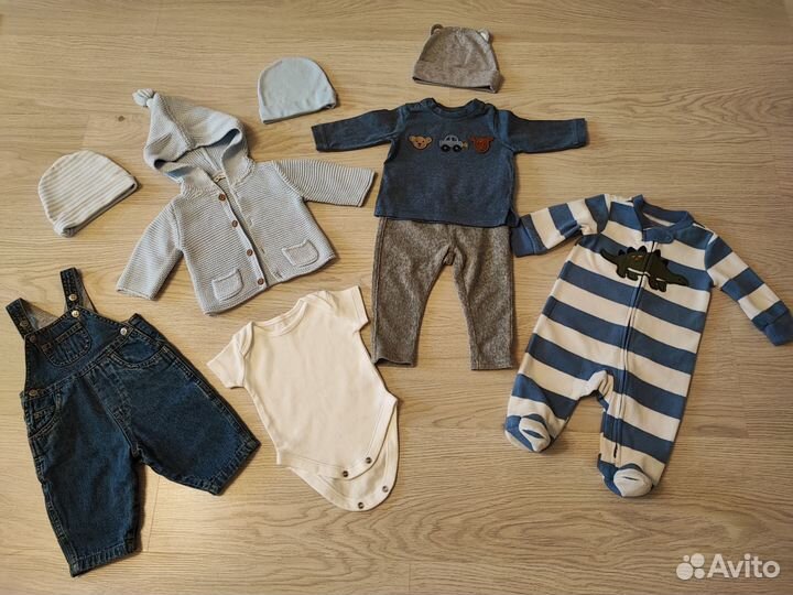 Пакет вещей для мальчика 3 м 56-62 Next, Carters