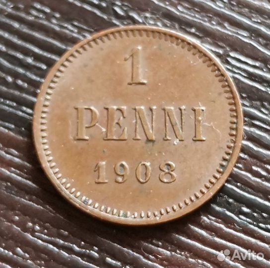 1 пени 1908 Финляндия