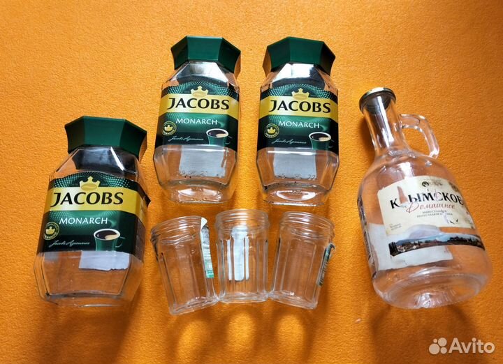 Бутылка из-под вина стеклянная стакан банки посуда