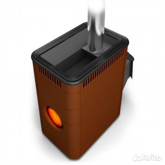 Печь банная Аврора Inox да Иллюминатор терракота