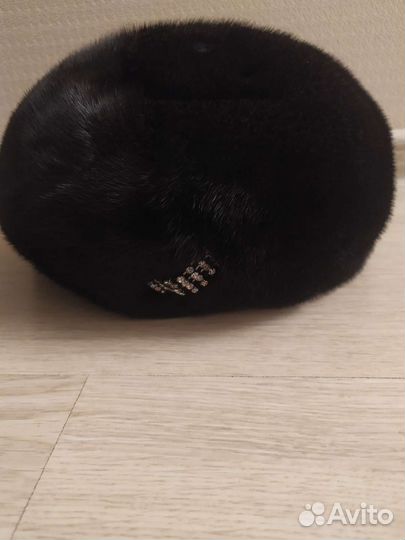 Берет норковый черный