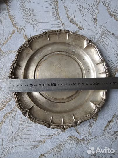 Тарелка винтаж серебрением