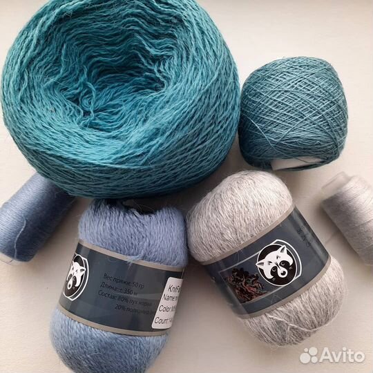 Комплект шапка и снуд пух норки ручная работа