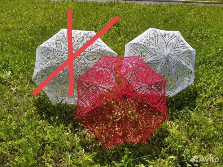Вязаный ажурный зонтик. Свадебный зонт