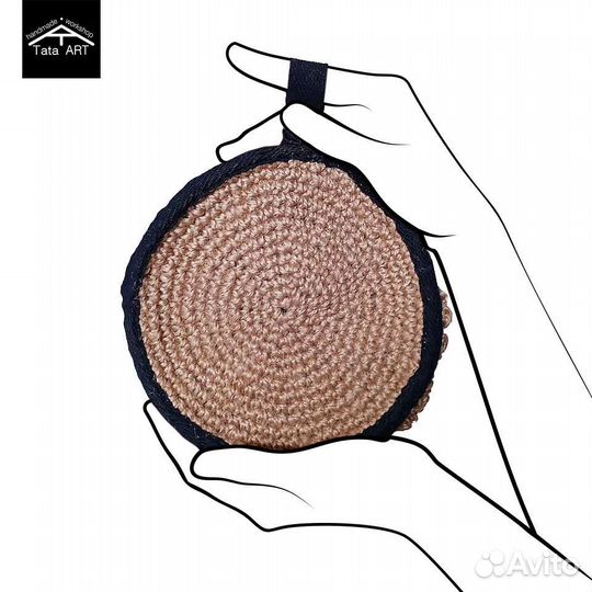 Мочалка-варежка из джута