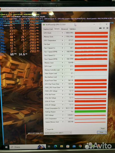 Asus RTX 3060ti 8gb Dual OC LHR Идеал