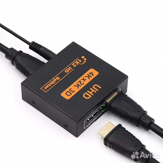 HDMi делитель splitter 1in2 (новый) 4K