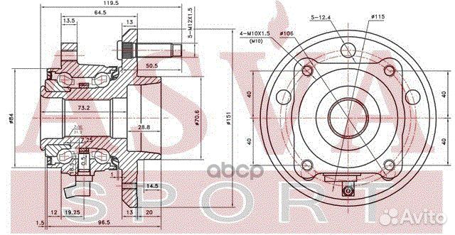 Ступица задняя с датчиком ABS chrwh-capr asva