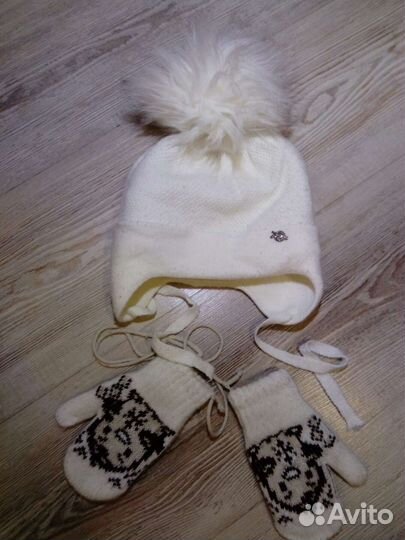 Комплект шапка и варежки