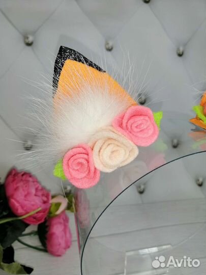 Ушки лисы (заколки, ободок)