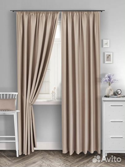 Шторы блэкаут, цвет какао