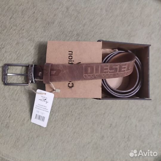 Мужской ремень кожаный Diesel Коричневый