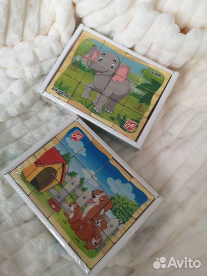 Деревянные кубики пазлы