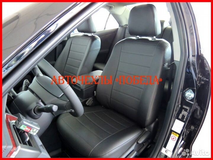Чехлы Toyota Camry v50 из экокожи чёрные Классика