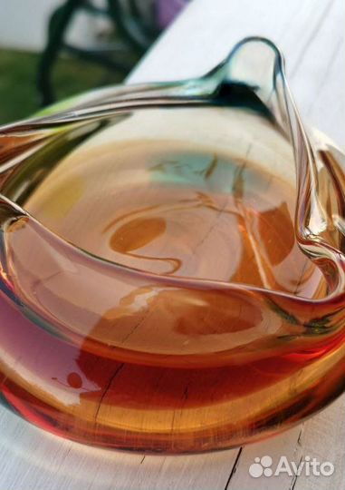 Пепельница цветное стекло СССР