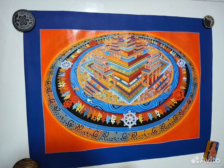 Тханка с 3Д эффектом, холст, 58,5 х 44,5 см, Непал